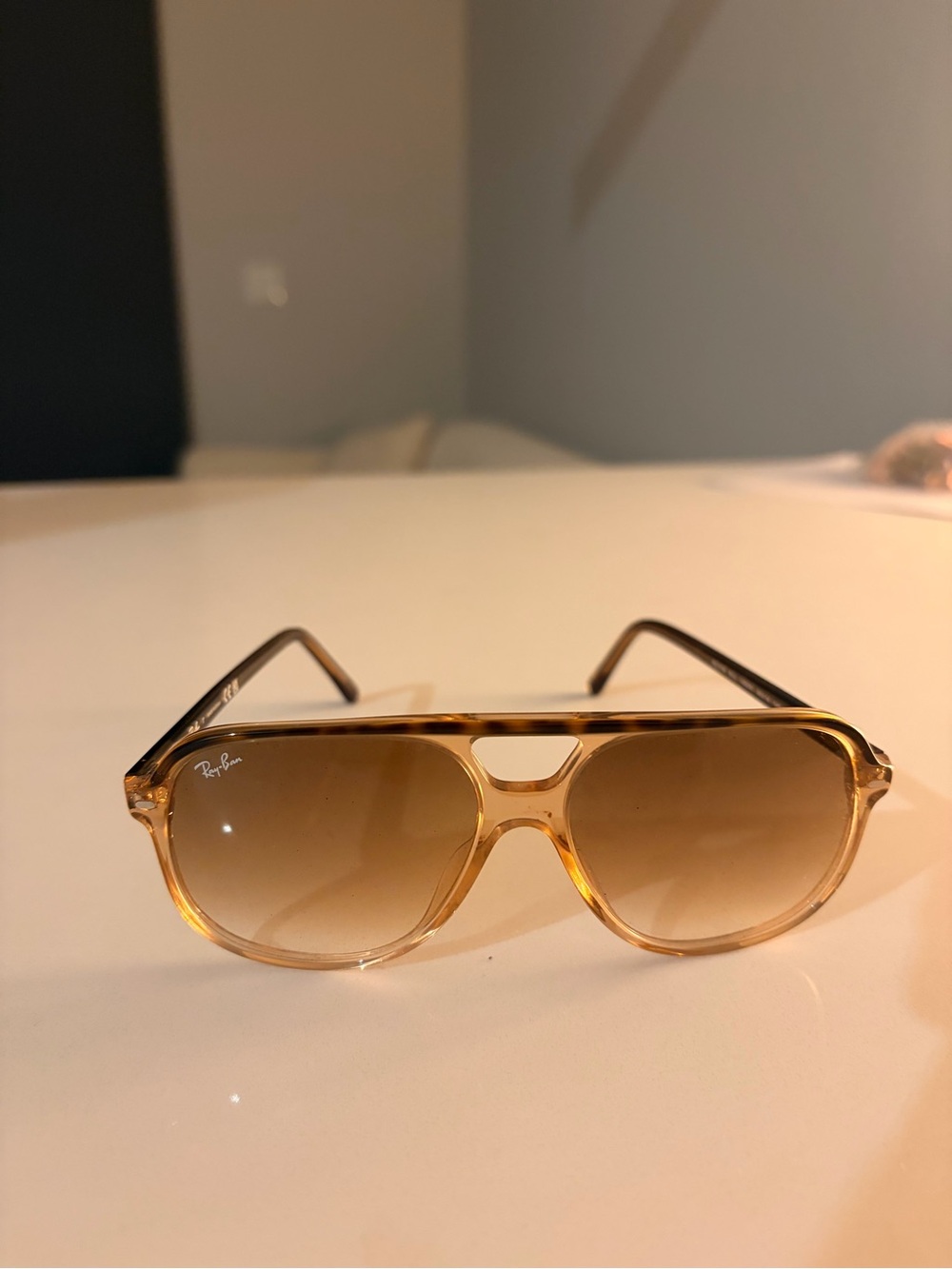 Ray-Ban Tortoiseshell Brown Gradient Pilot Sunglasses - Picture 4 of 4